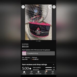 80's Sunglasses Pink